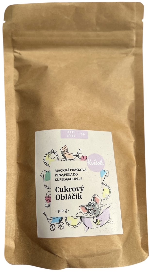 Kvitok Magická pěna do koupele v prášku Cukrový obláček 300 g