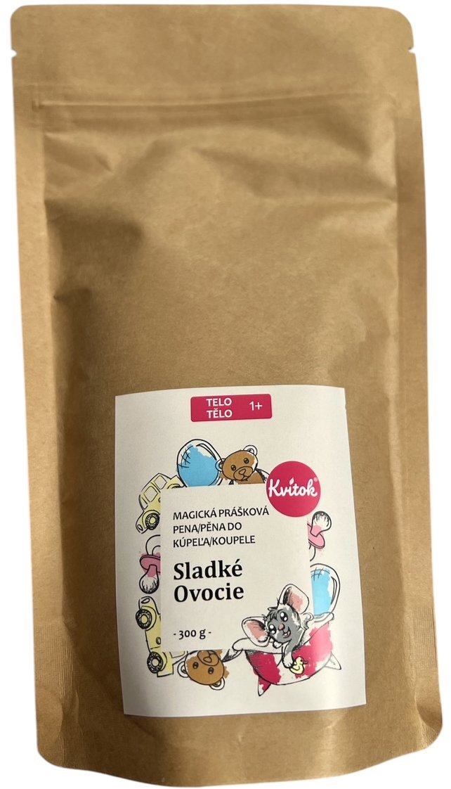 Kvitok Magická pěna do koupele v prášku Sladké ovoce 300 g