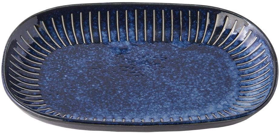 Made In Japan Talíř Ridged Indigo Ovální 1 ks, 19 x 13 cm