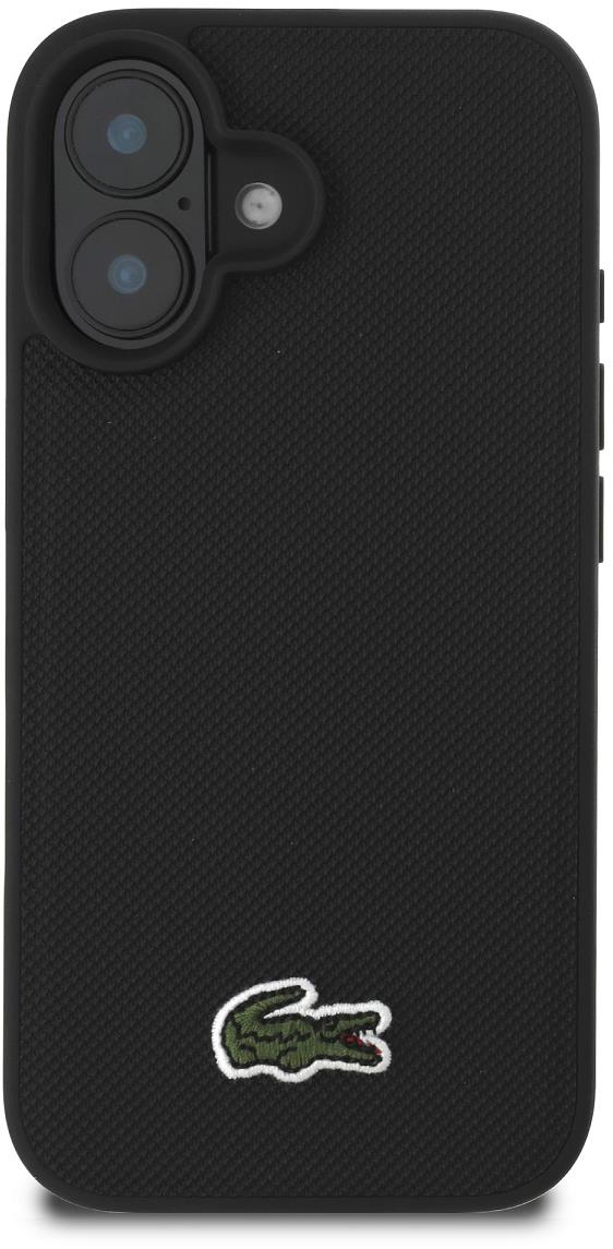 Lacoste Iconic Petit Pique Woven Logo MagSafe Zadní Kryt pro iPhone 16 Plus Black