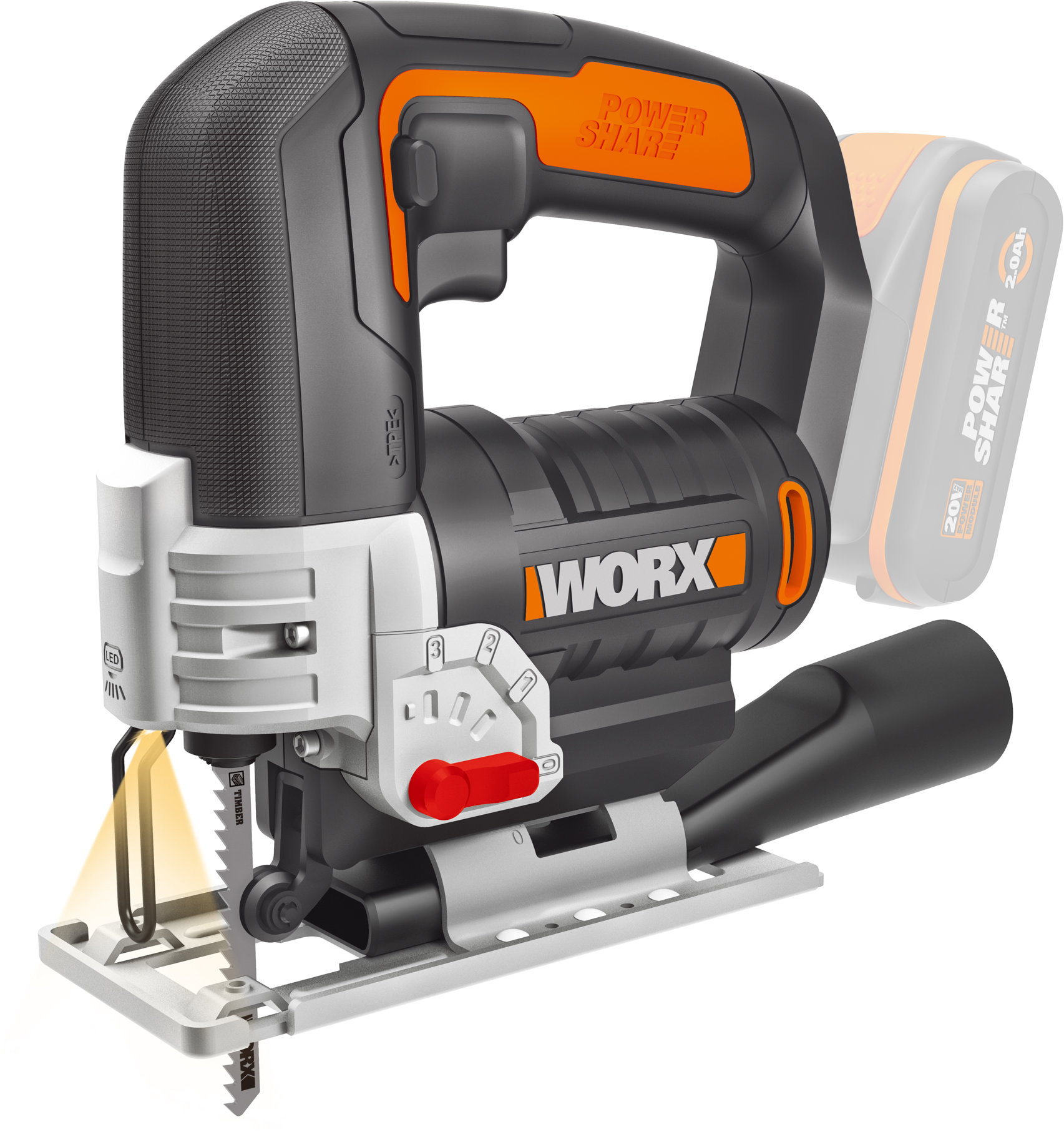 WORX Pila přímočará AKU WX543.9 (bez AKU)