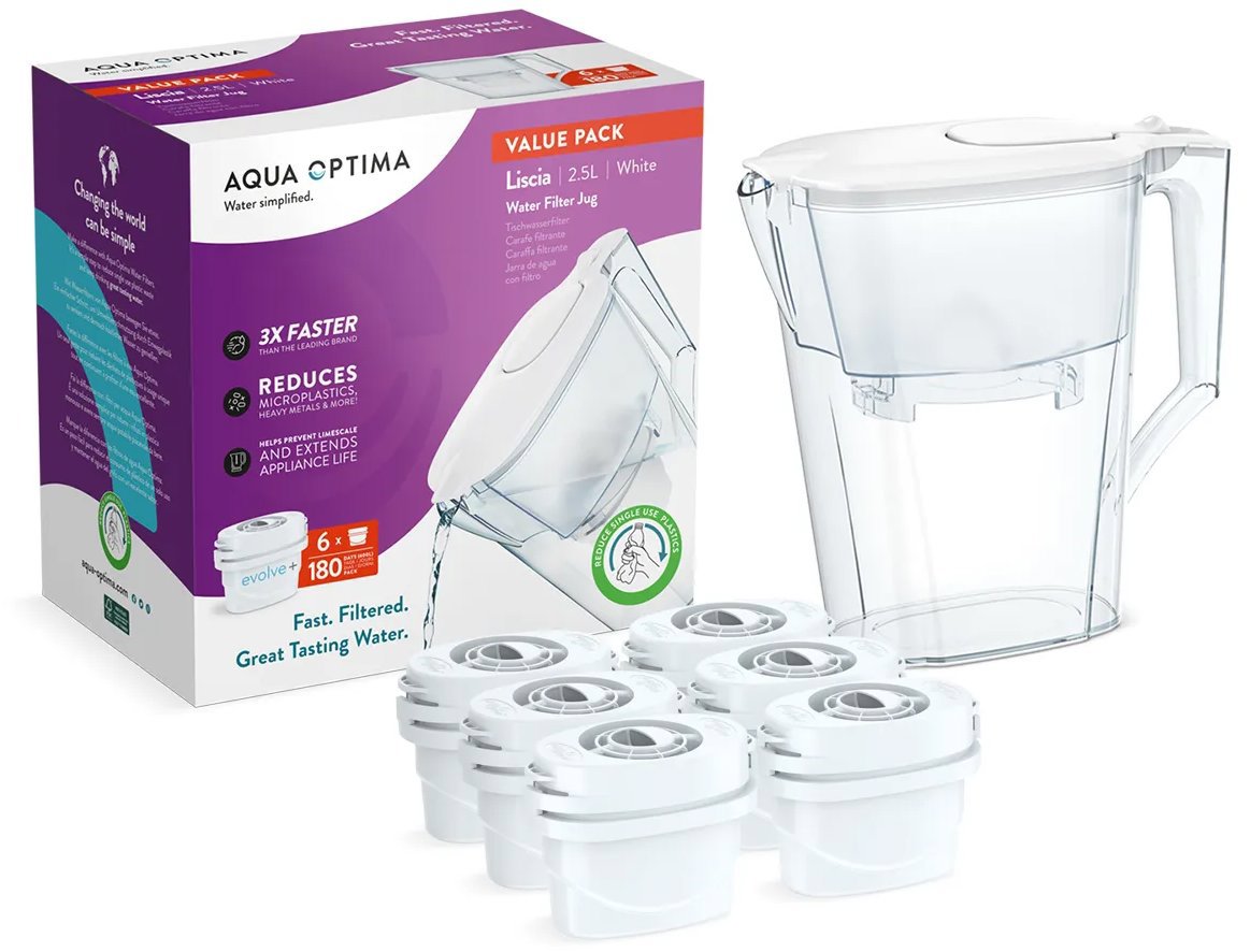 Aqua Optima Filtrační konvice Liscia + 6 × Evolve+ filtr