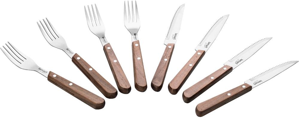Lamart Sada steakových příborů 8ks Walnut LT2062
