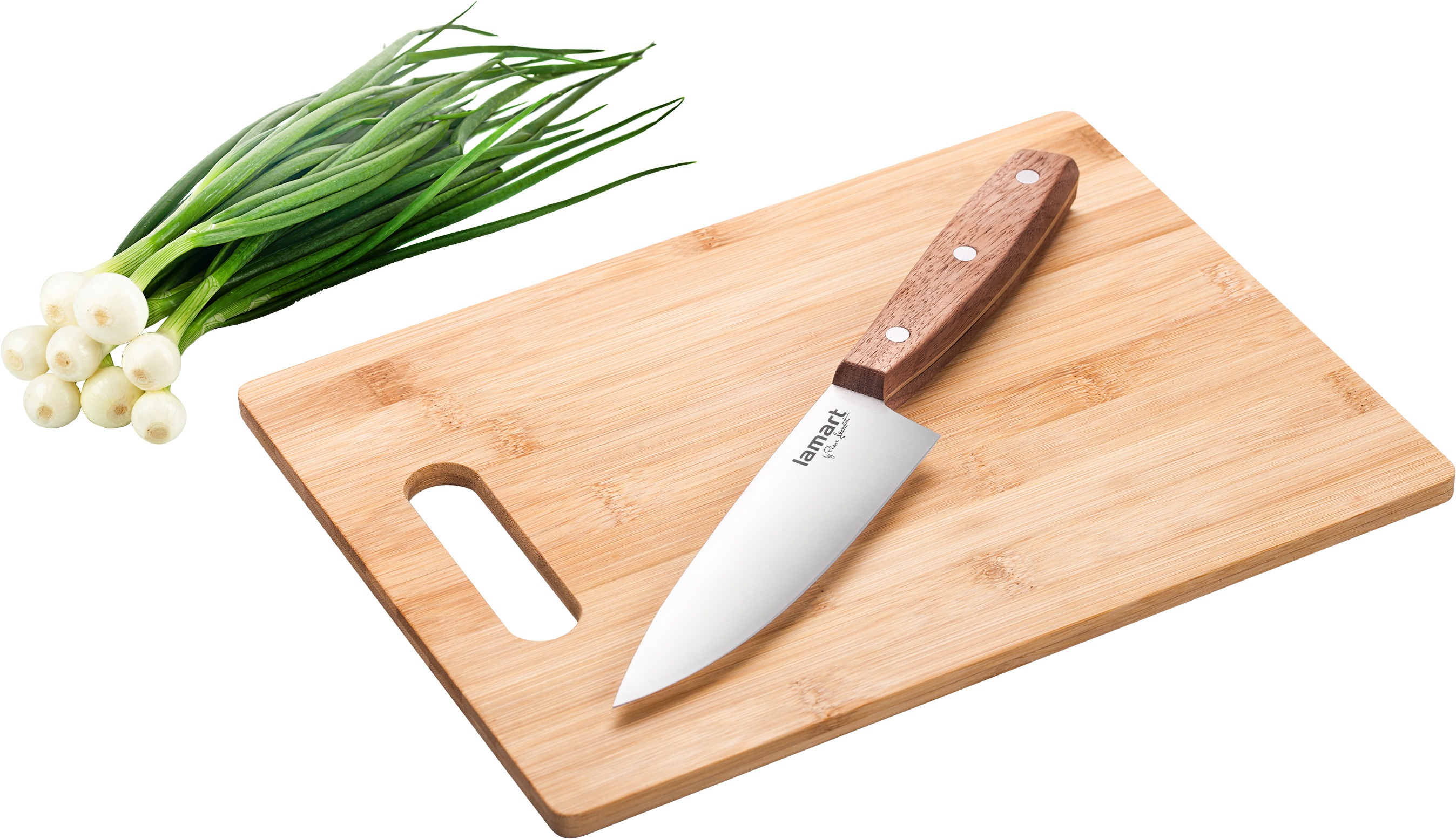 Lamart Prkénko 30x20x0,9cm a nůž Bamboo LT2059