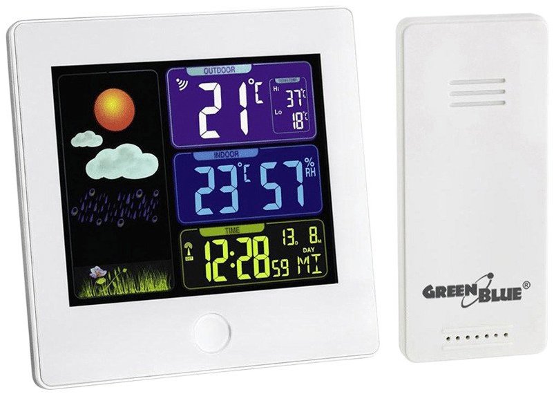 Maclean URZ0860 Bezdrátová meteorologická stanice s DCF systémem GreenBlue GB521W bílá