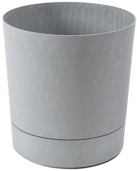 Lamela Květináč AURA + miska 38 cm, efekt šedý beton