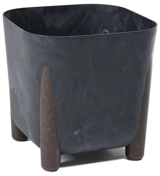 LamelaKvětináč FRIDA 36 cm, ECO, hranatý, efekt černý beton