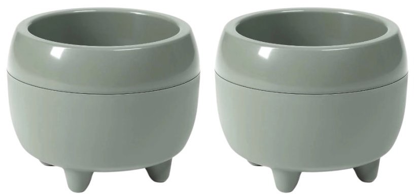 Lamela Květináč MONA 23 cm, šedo - zelený, set 2 ks