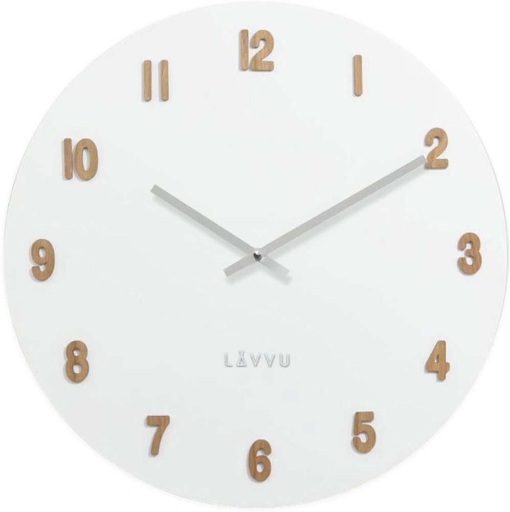 LAVVU White Velké bílé dřevěné hodiny