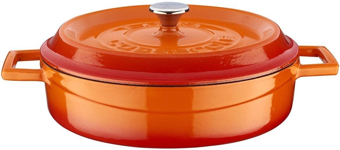 LAVA Metal Kastrol litinový kulatý, oranžový, obsah 2,4 l, 24 cm