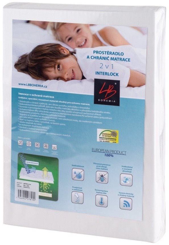 LB BOHEMIA Chránič matrace INTERLOCK 2v1, 70 × 140 cm