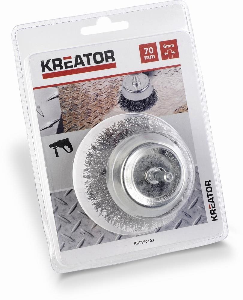 KREATOR Ocelová kartáč na vrtačky 70mm KRT150103