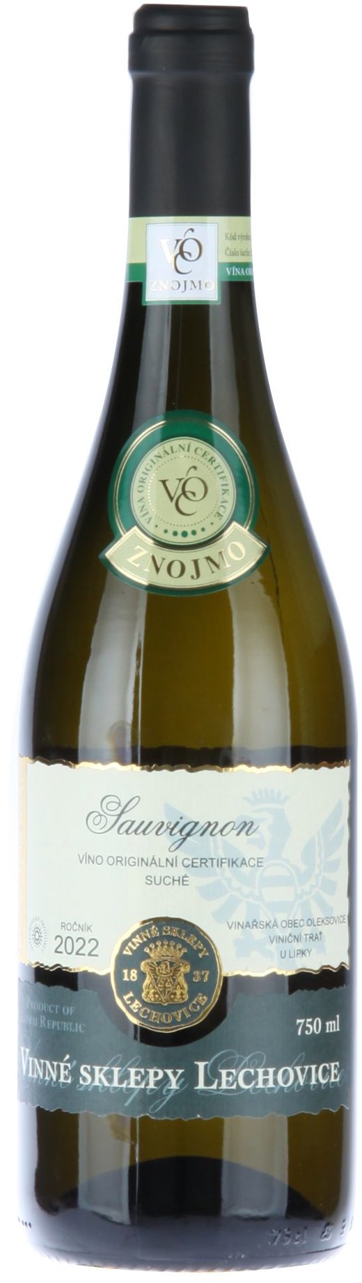 VS Lechovice Sauvignon VOC, suché, 0,75 l, 11,5 % vol.