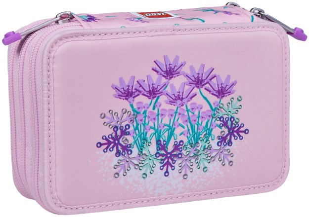 3 patrový penál LEGO Bags Flowers s květinovým motivem