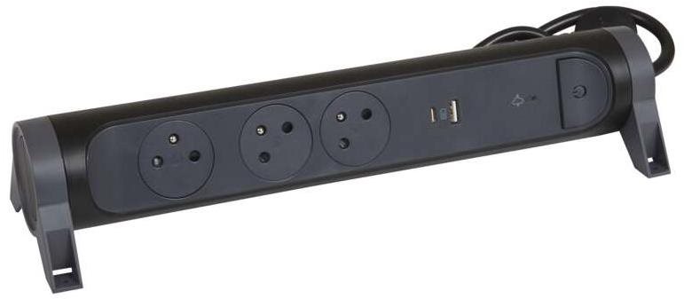 Legrand přepěťová ochrana – 3 zásuvky 1,5m, černá