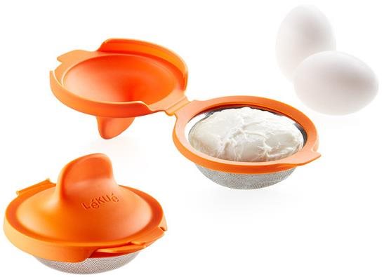 Lékué Tvořítko na ztracená vejce Egg Poacher 2ks | oranžová