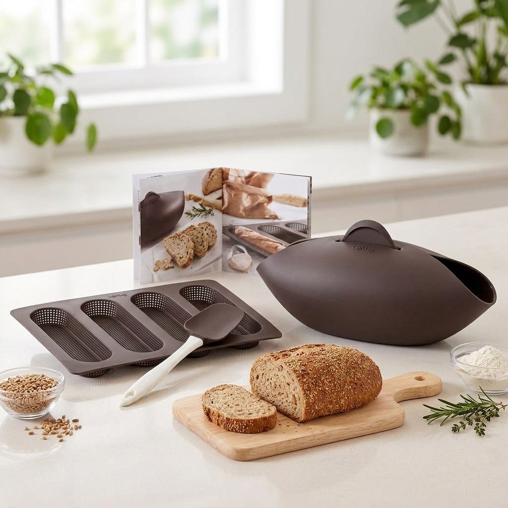 LEKUE Sada na pečení chleba a baget Lékué Kit Bread Starter | hnědá