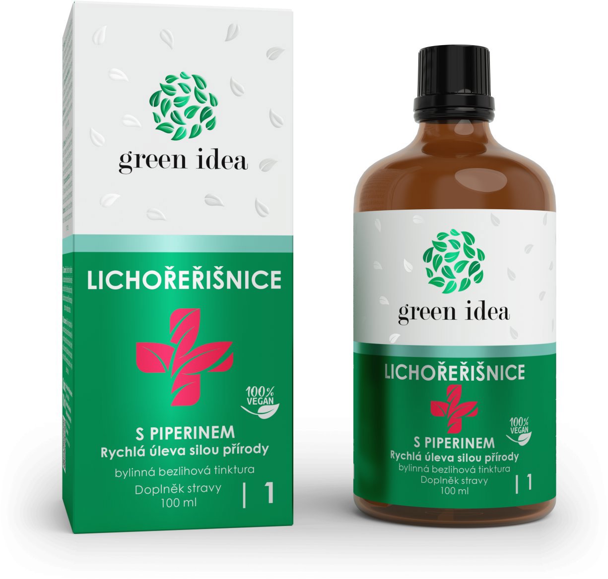 Green Idea Lichořeřišnice+ s piperinem, bezlihová tinktura, 100 ml