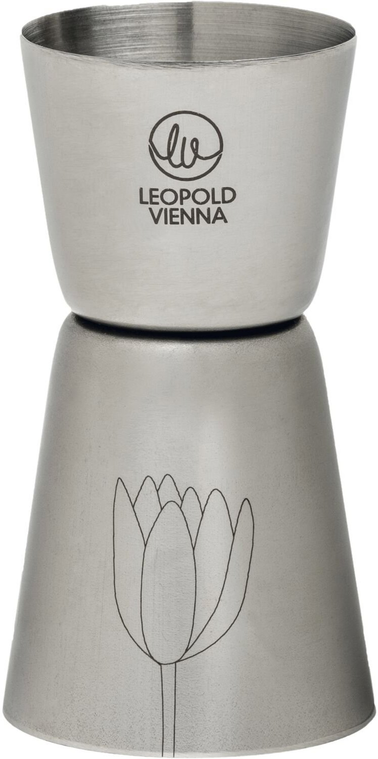 LEOPOLD VIENNA Flowers Jigger odměrka na koktejly, nerezová, výška 84 mm, průměr 44 mm