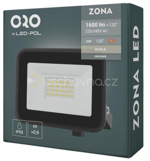 Reflektor LED ORO Zona, 20 W, 1600 lm, NW-B