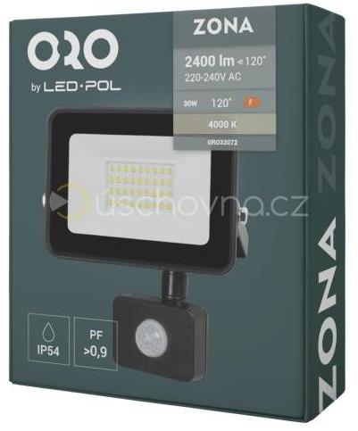 Reflektor LED ORO Zona, 30 W, 2400 lm, NW-B-PIR