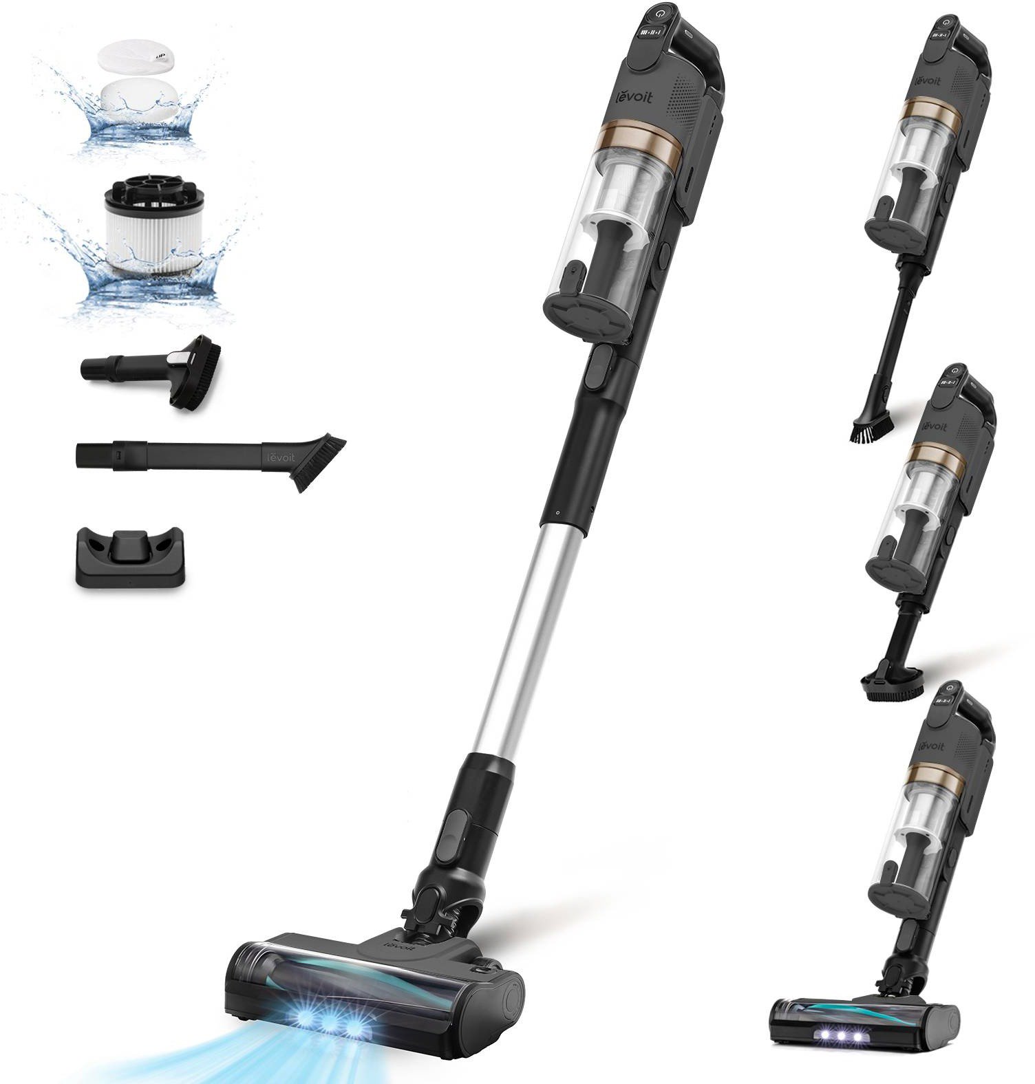 Levoit LVAC-200 4v1 Aku Turbo Cyclone šedý