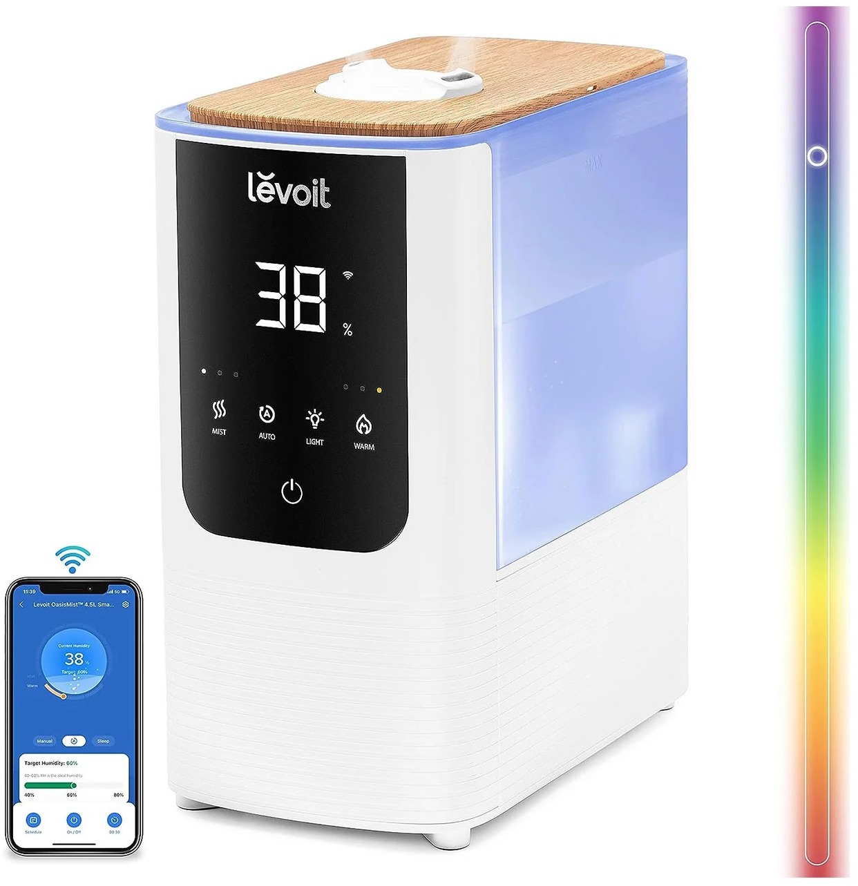 Levoit OasisMist 450S Smart 4,5 l s RGB podsvícením