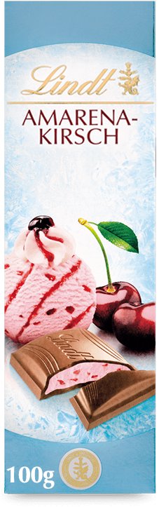 Lindt SLIM ICE s třešňovým krémem a kousky třešní Amarena 100 g