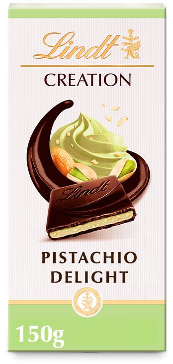 Lindt Creation Hořká čokoláda plněná nadýchanou pistáciovou náplní 150 g