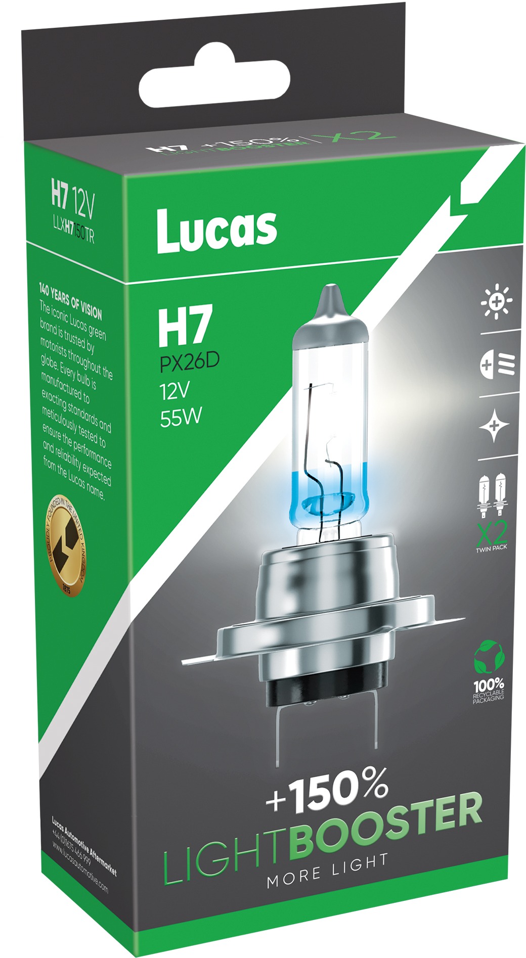 Lucas LightBooster H7 12V 60/55W +150% sada 2ks