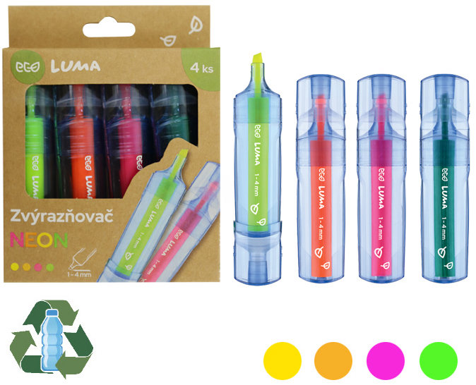 LUMA ECO neon, 1-4 mm - sada 4 ks