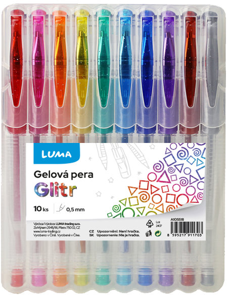 Sada 10 barev LUMA Glitr 0,5 mm