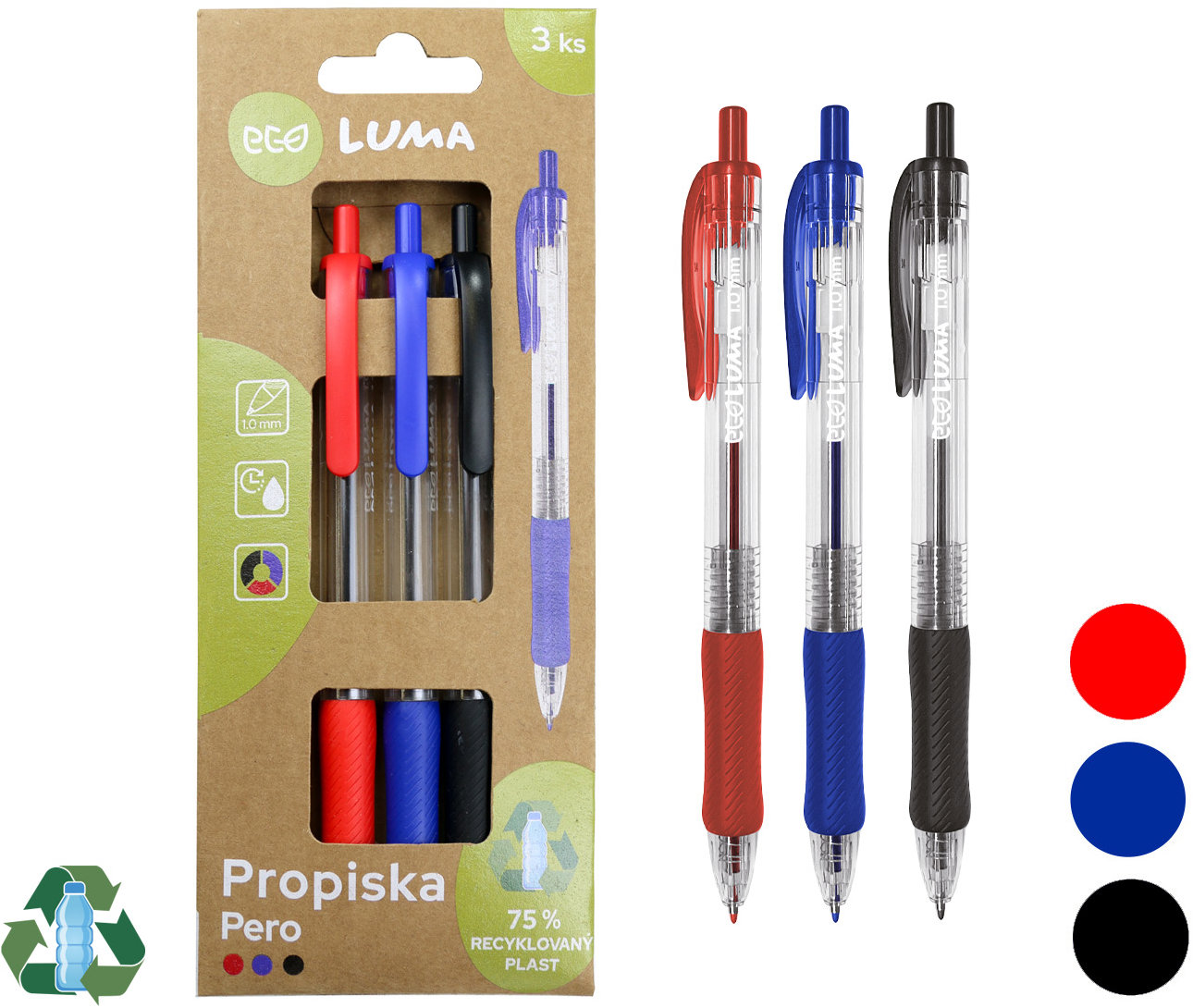 LUMA ECO, barevné náplně - balení 3 ks