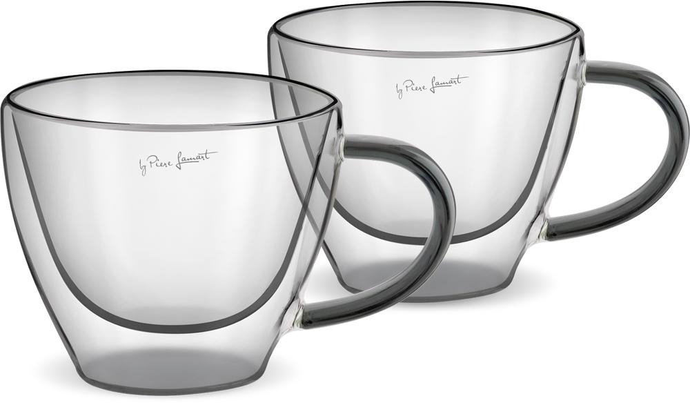 Lamart termosklenice LT9117 VASO Set Cappuccino 190 ml 2 ks černý