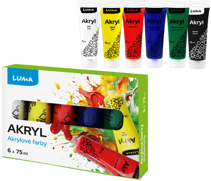 LUMA sada 6 x 75 ml - profesionální barvy pro kreativní projekty