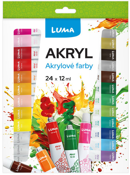 LUMA sada 12 x 12 ml - velká sada akrylových barv LUMA Trading