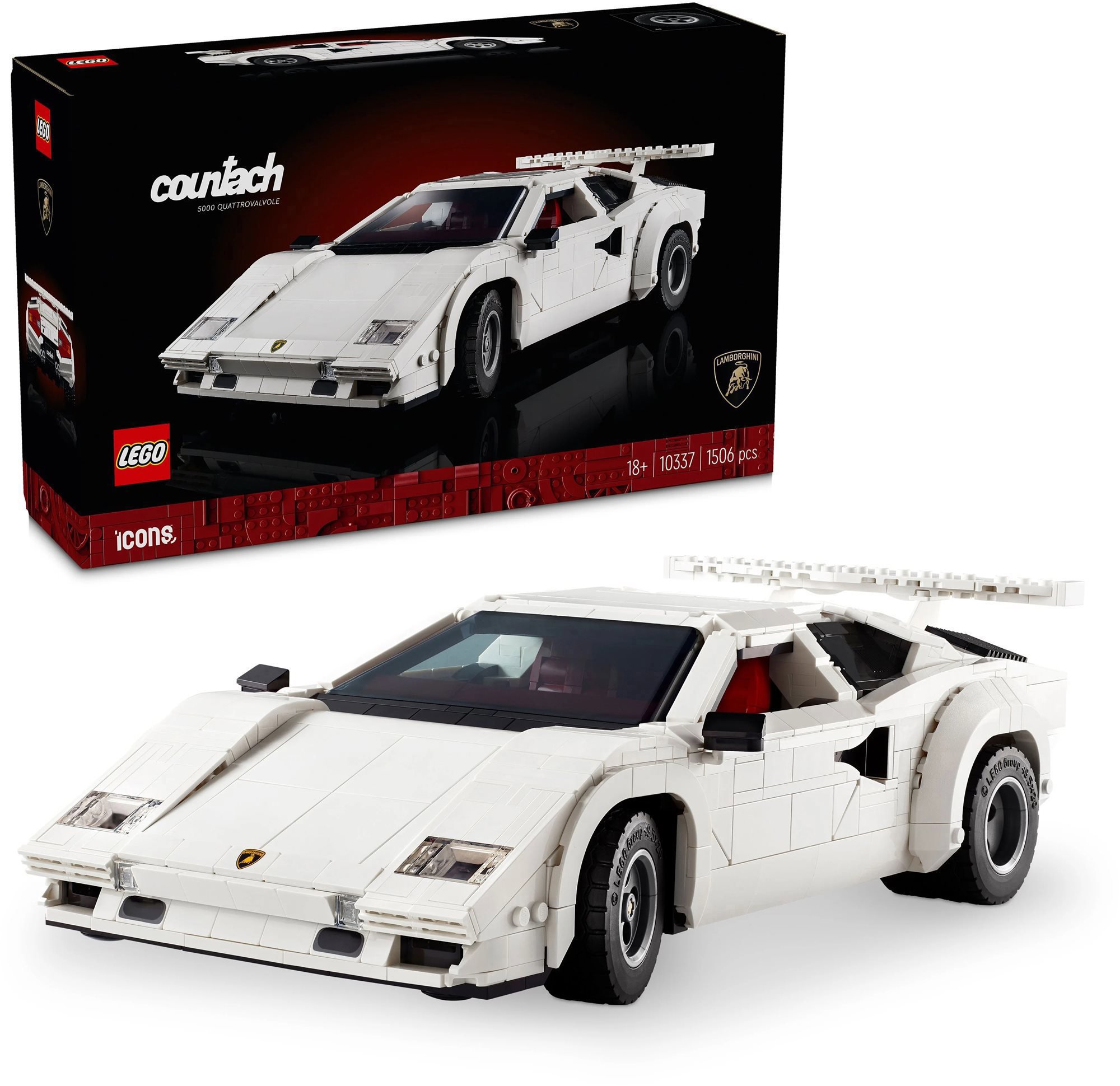 LEGO® Icons 10337 Lamborghini Countach 5000 Quattrovalvole - detailní stavebnice