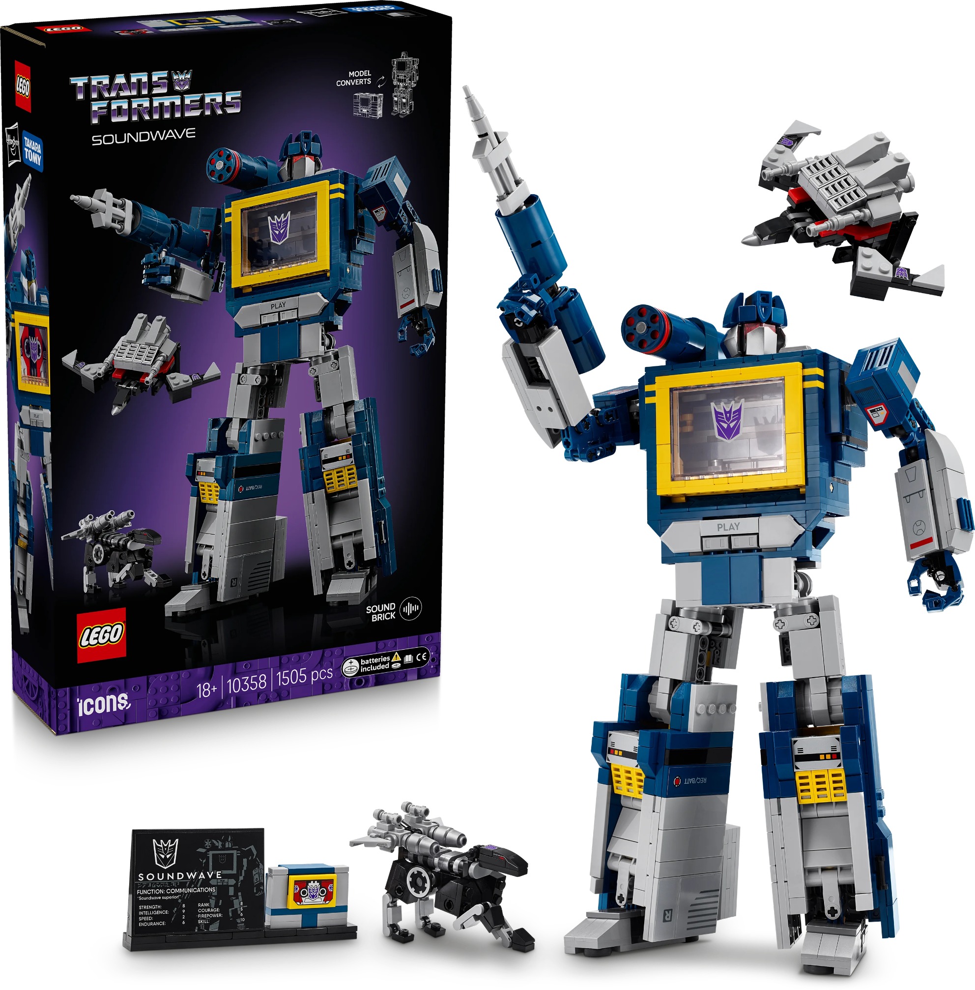 LEGO® Icons 10358 Transformers: Soundwave - stavebnice pro fanoušky Transformers