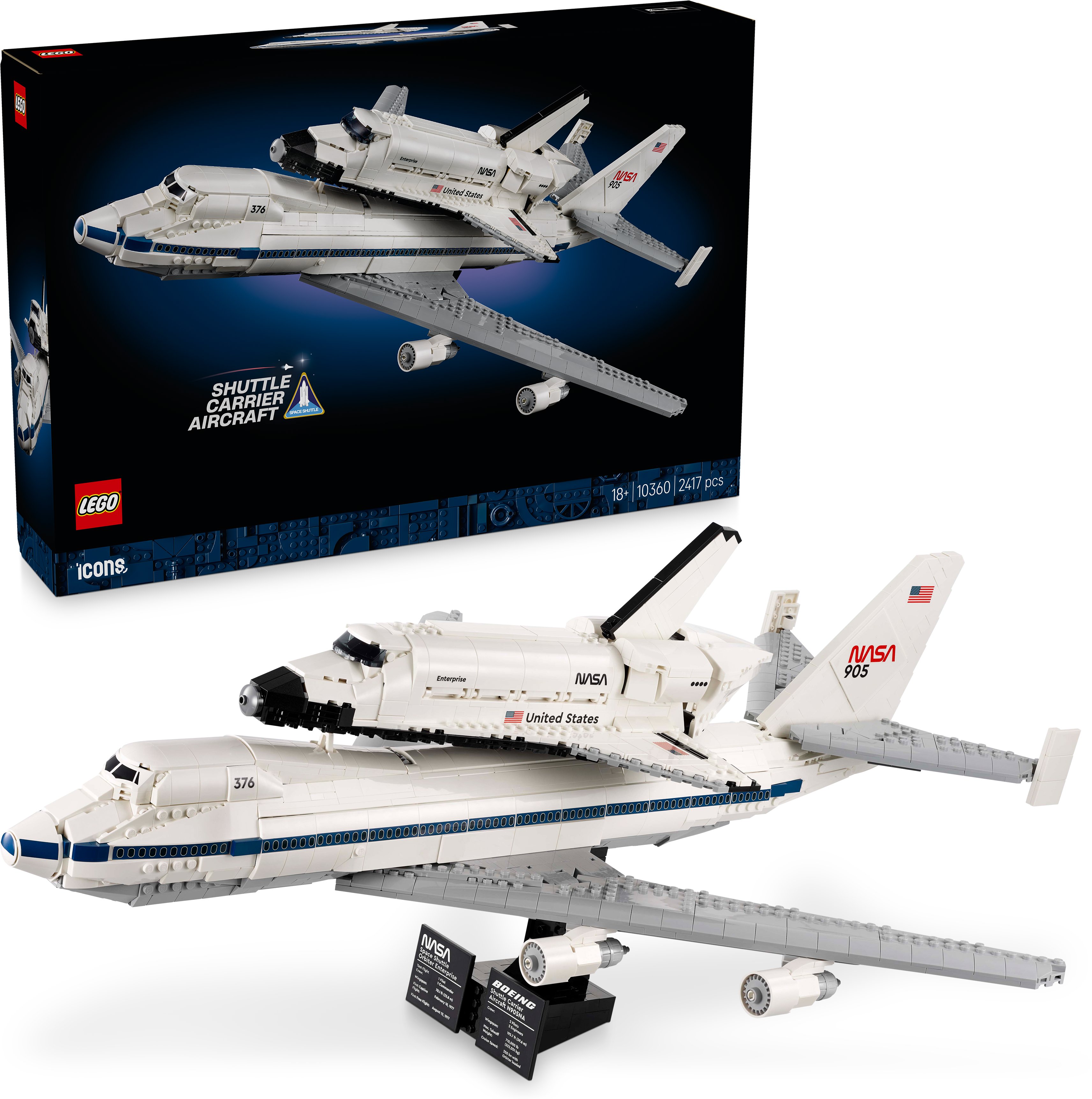 LEGO® Icons 10360 Letadlo pro přepravu raketoplánů v detailním pohledu