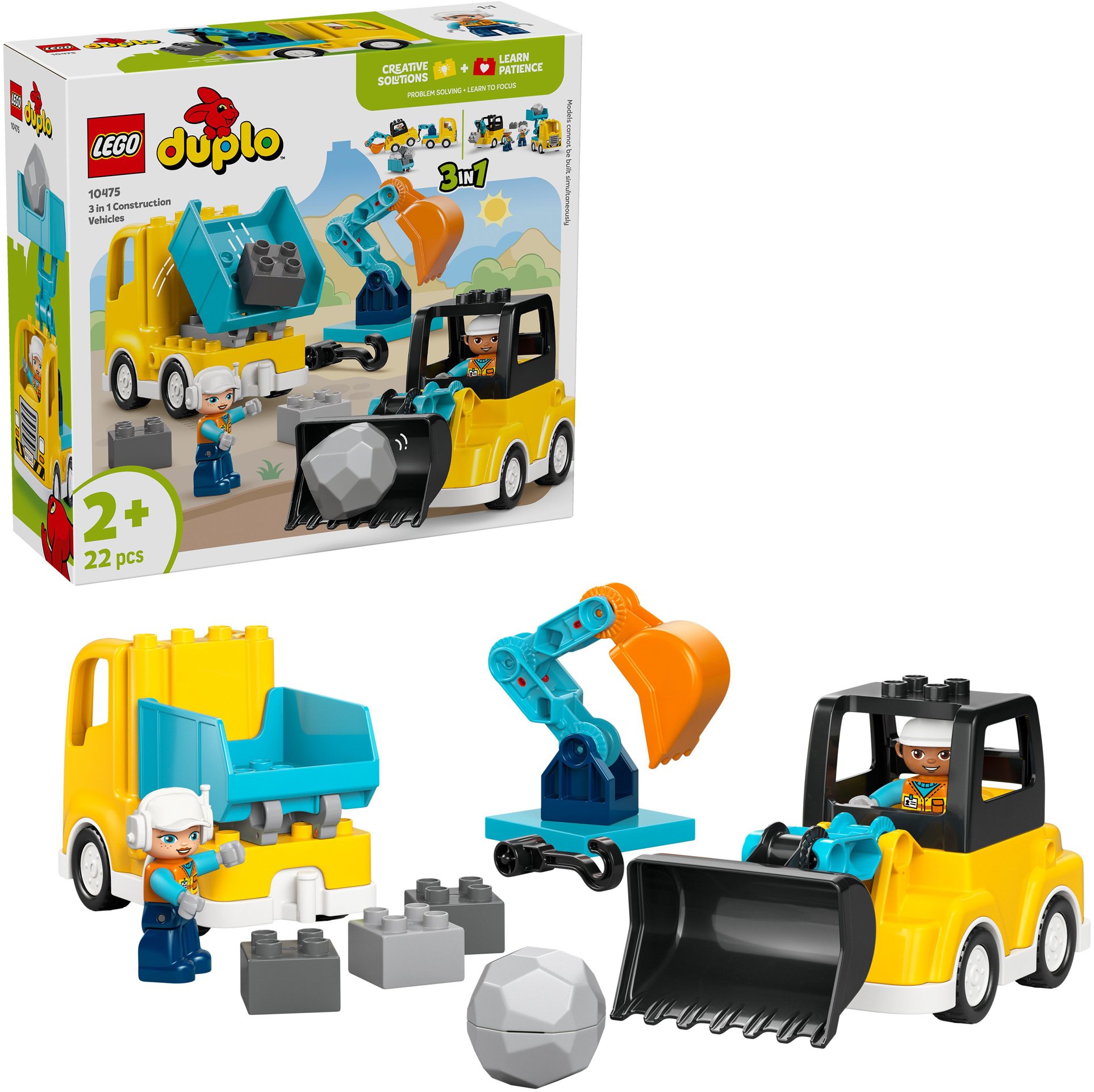 LEGO DUPLO Town 10475 - Vozidla na stavbě 3 v 1