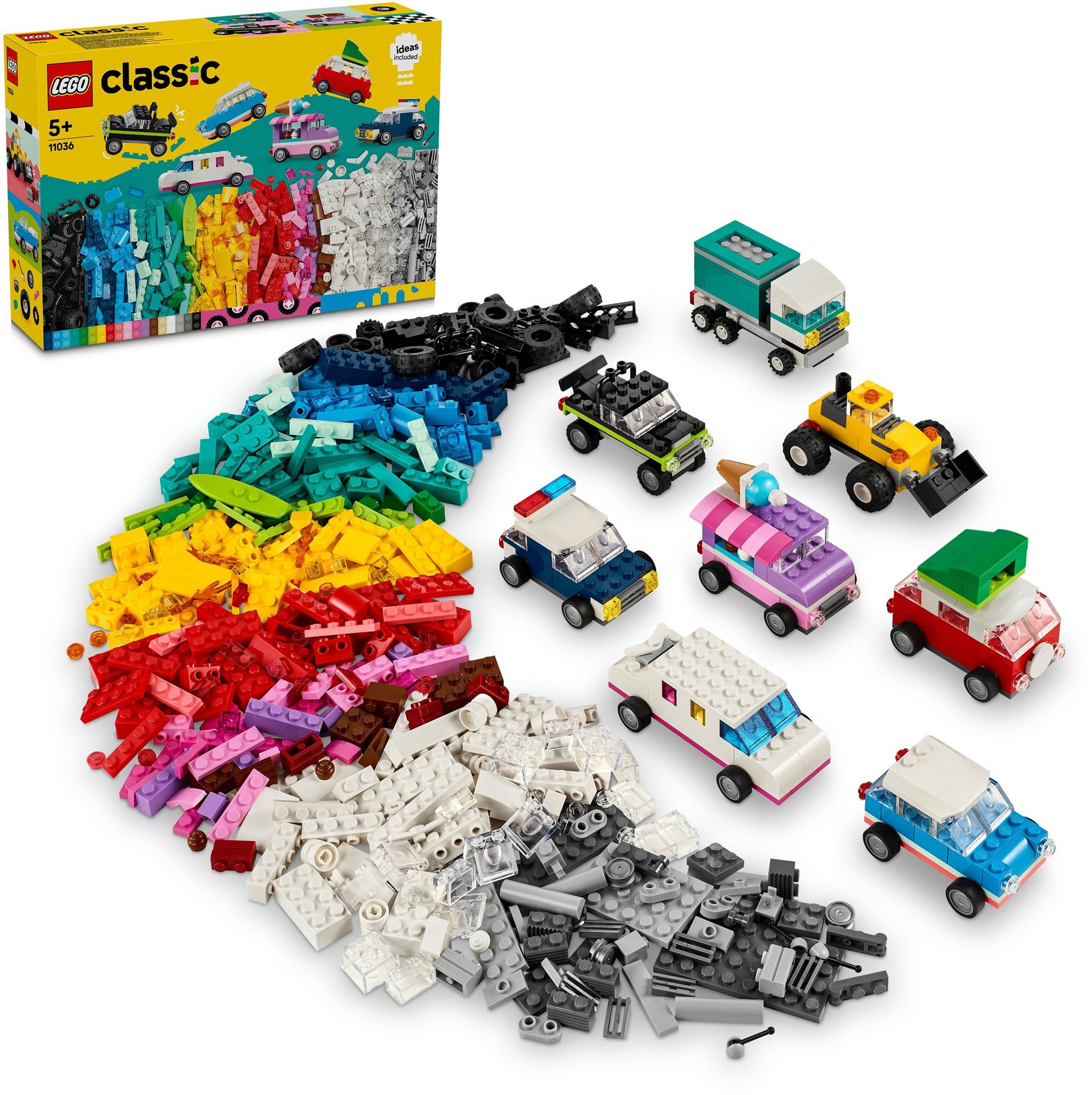 LEGO Classic 11036 Tvořivá vozidla s více než 500 dílky