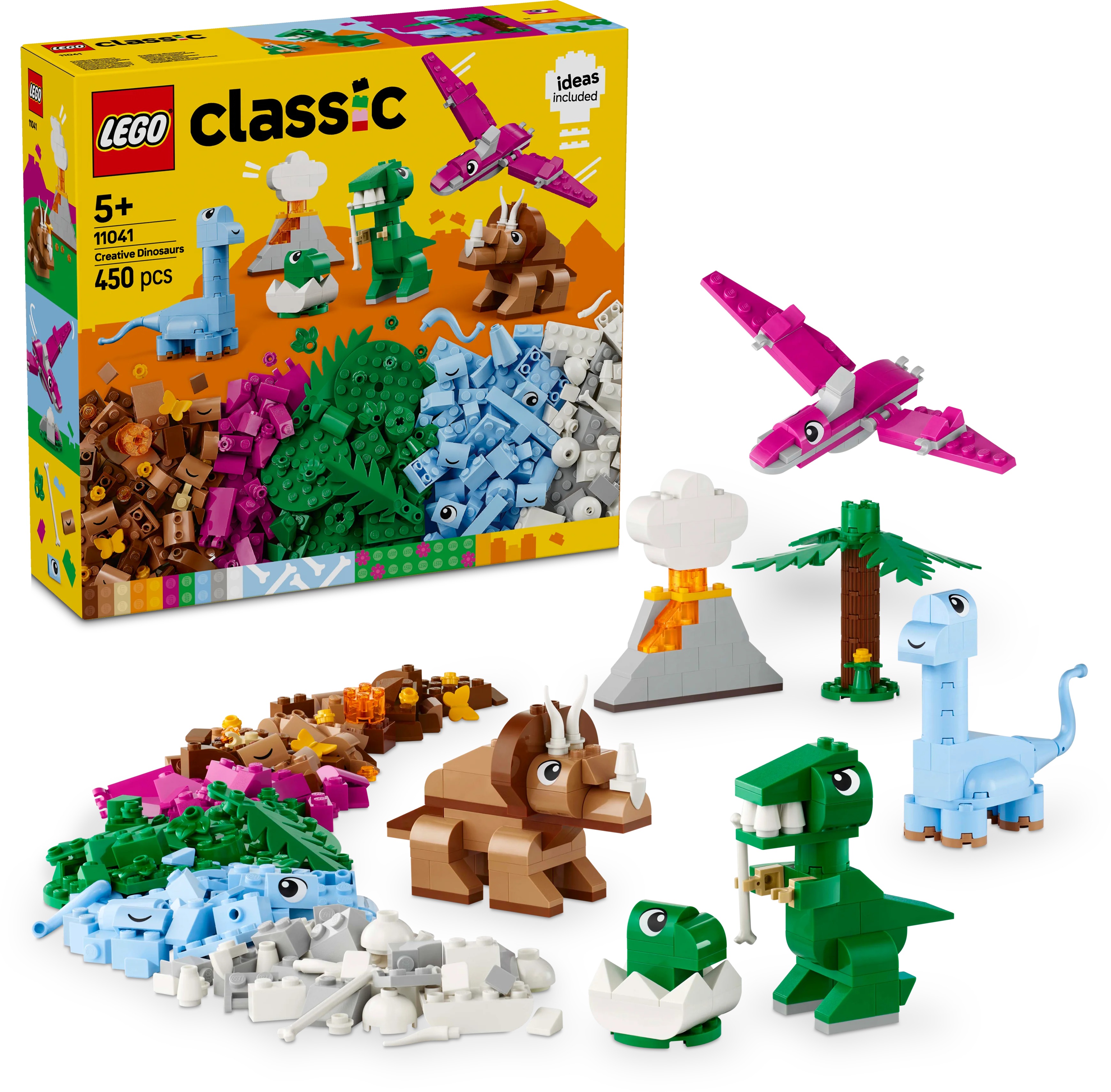LEGO Classic 11041 Kreativní dinosauři – barevná stavebnice pro děti.
