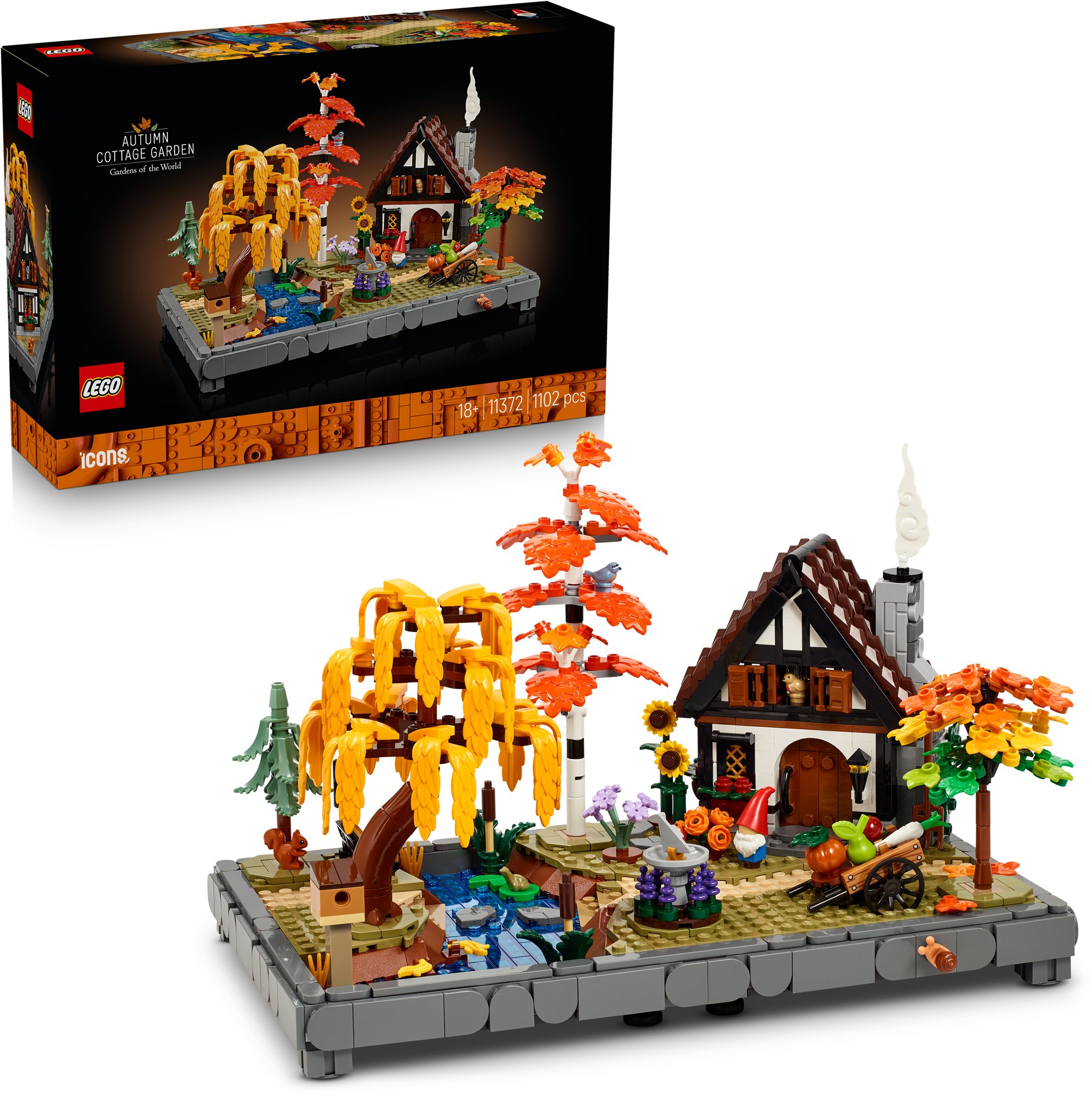LEGO Icons 11372 Chata a podzimní zahrada s podzimními prvky
