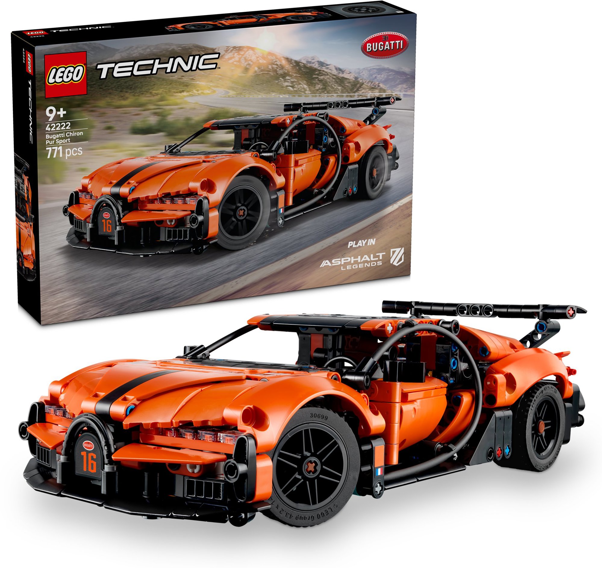 LEGO Technic 42222 Hyperauto Bugatti Chiron Pur Sport detailní model