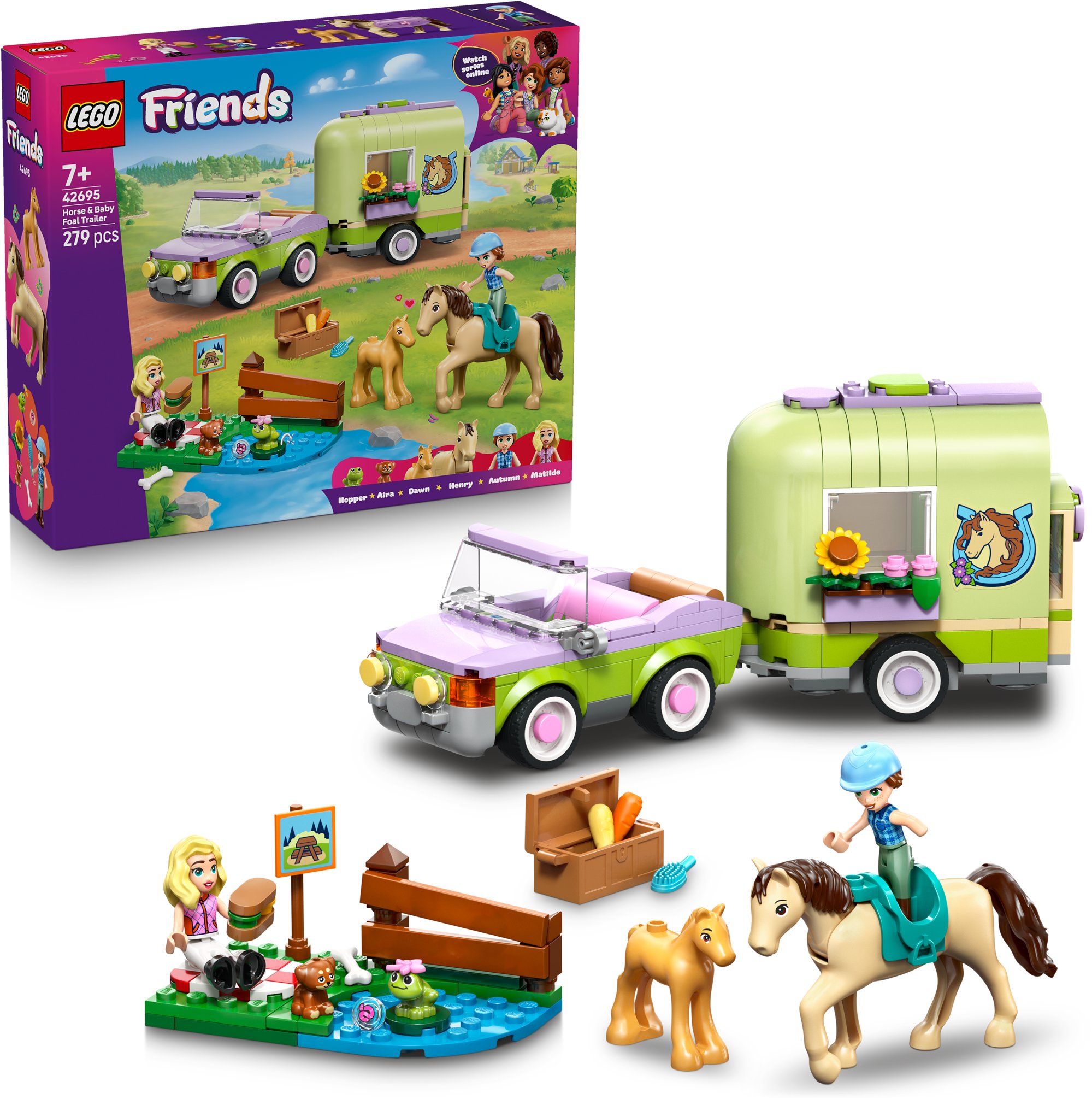 LEGO Friends Přívěs s koněm a hříbětem