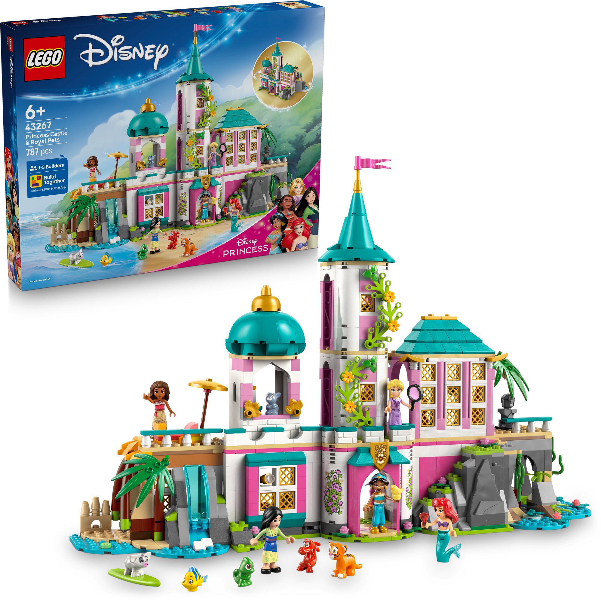 LEGO Disney 43267 Hrad princezen a královští domácí mazlíčci