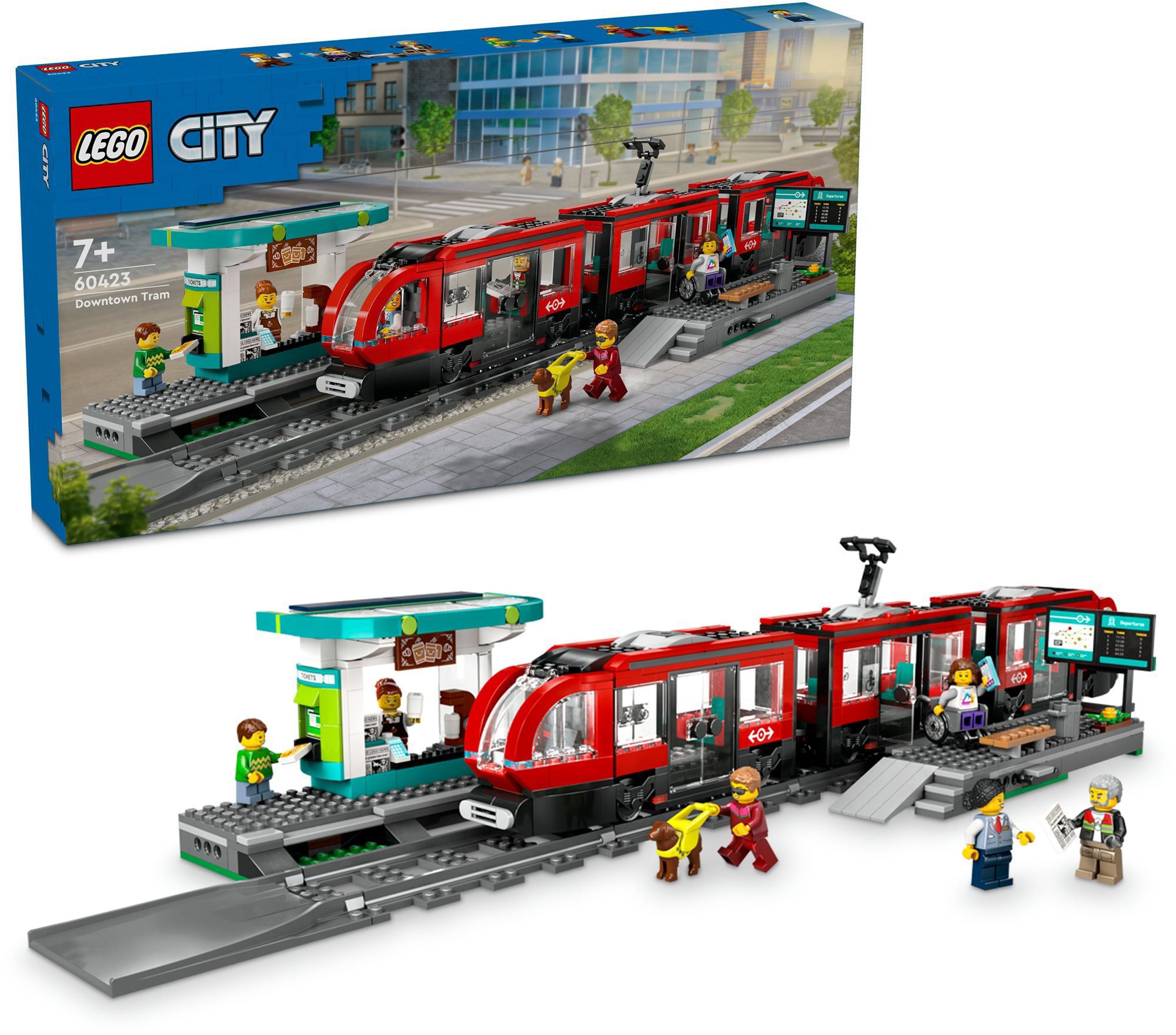 Stavebnice LEGO City 60423 Tramvaj a zastávka v centru města