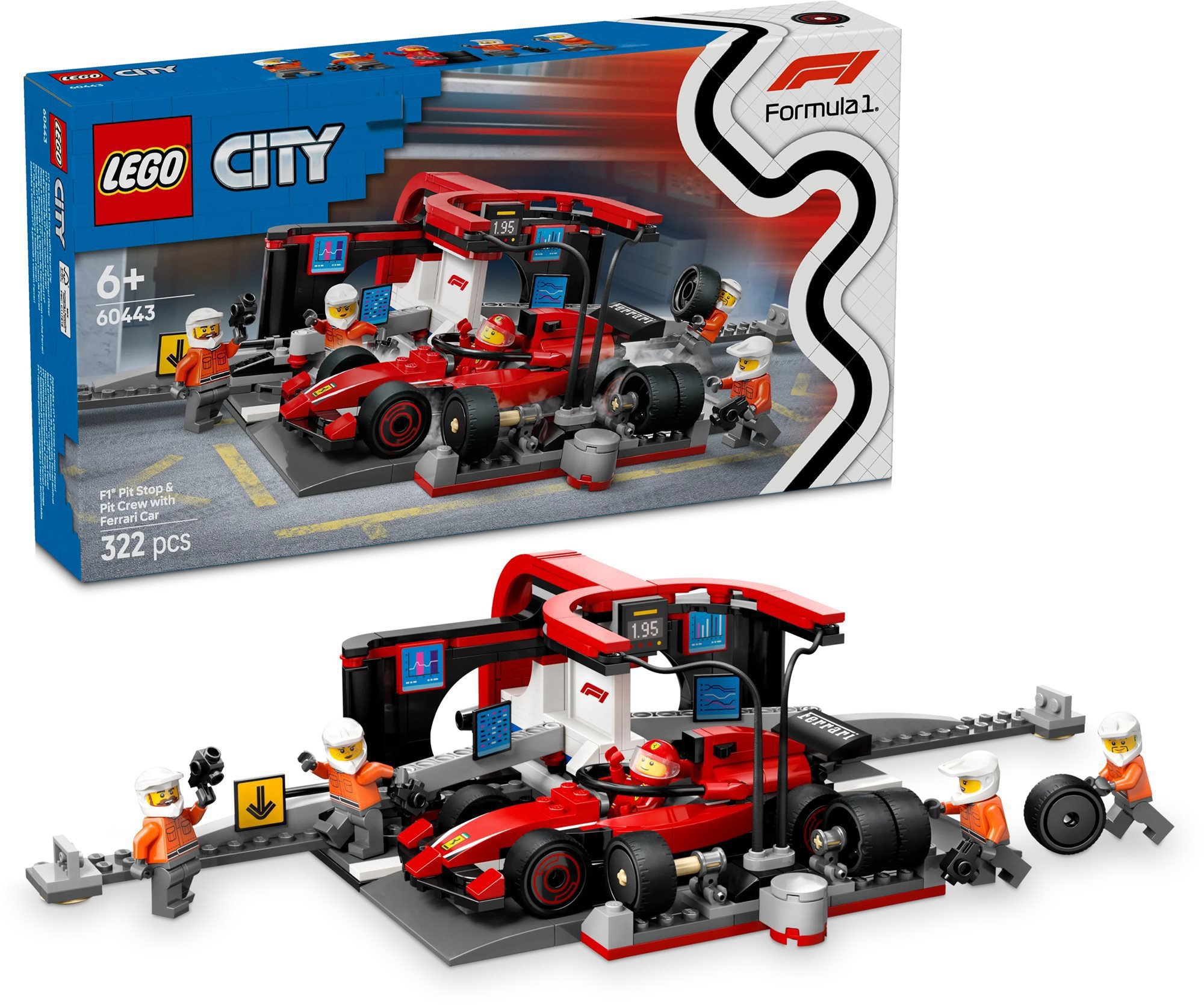 LEGO City 60443 Zastávka v boxech F1 a personál s vozem Ferrari