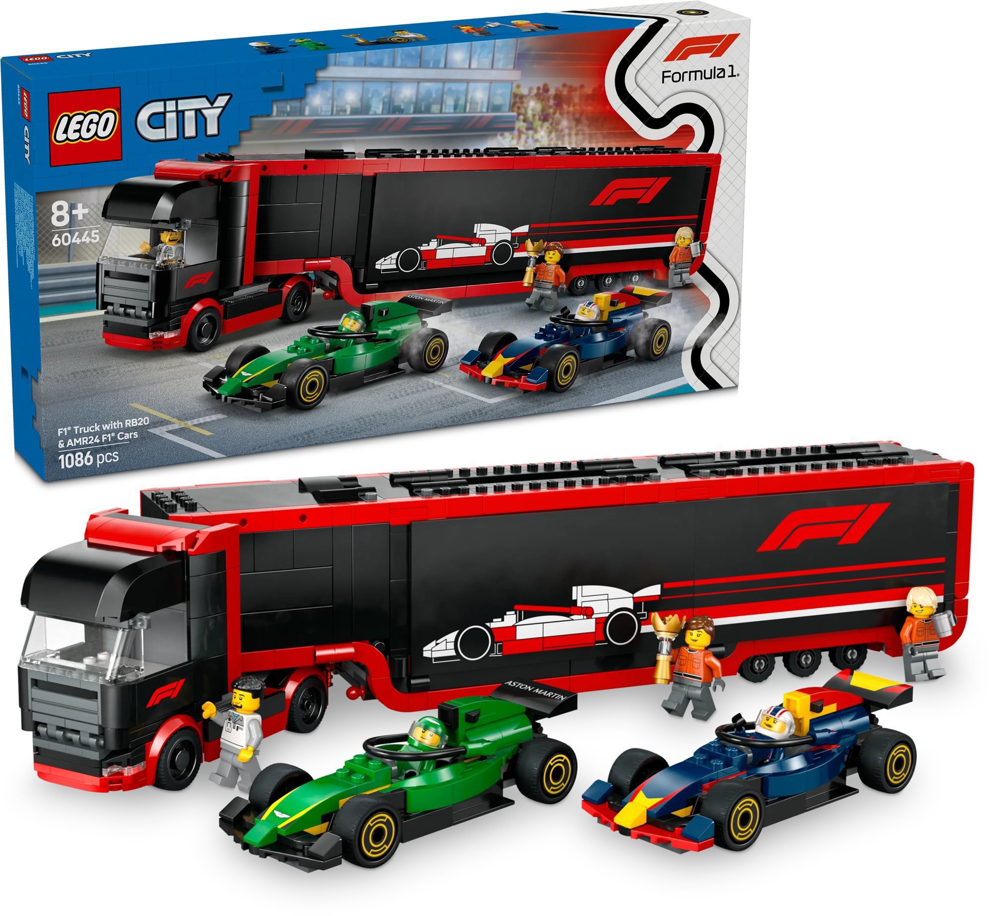 LEGO® City 60445 Kamion F1® s vozy F1® RB20 a AMR24