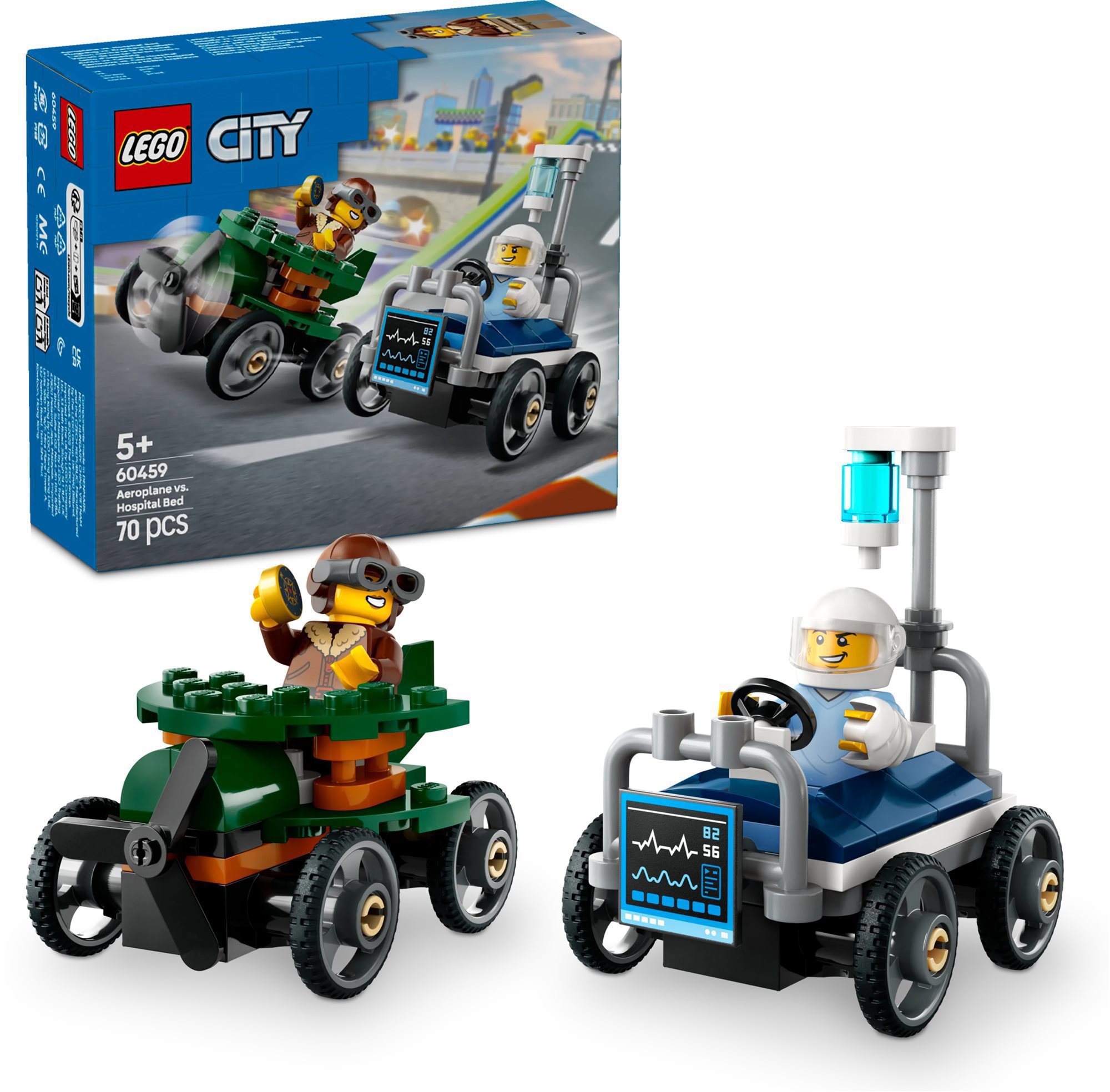LEGO City 60459 Závodní balíček: Letadlo vs. nemocniční lůžko